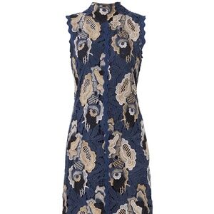 See by Chloé Blue Floral Lace Dress Size 44/Large